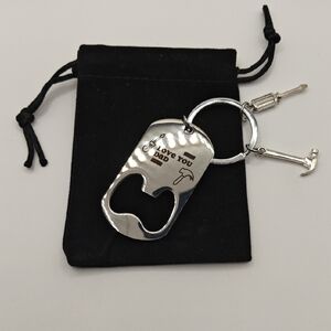 Silver Keychain with Bottle Opener